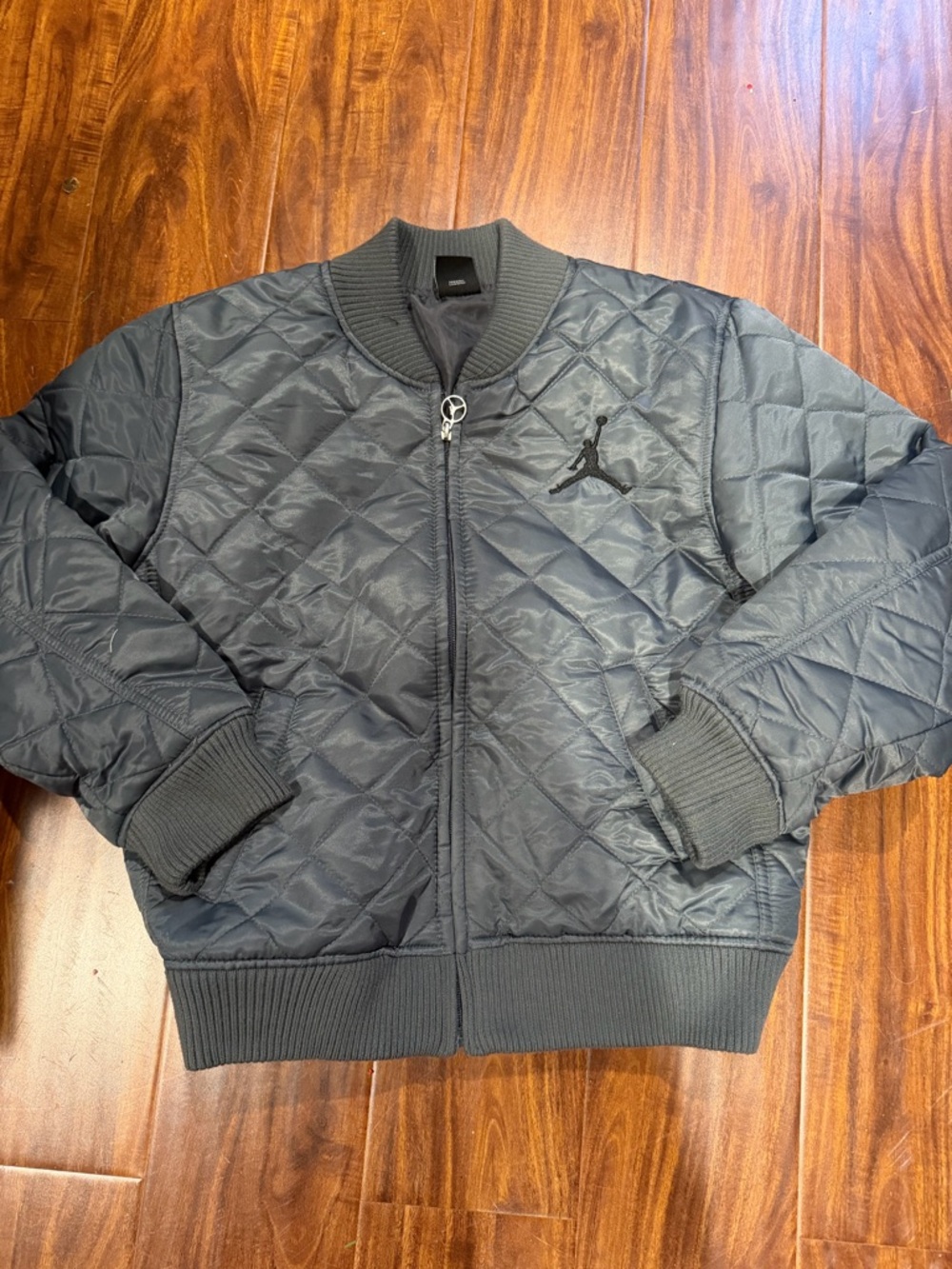 Jordan KidQuilted Bomber Jacket in Charcoal